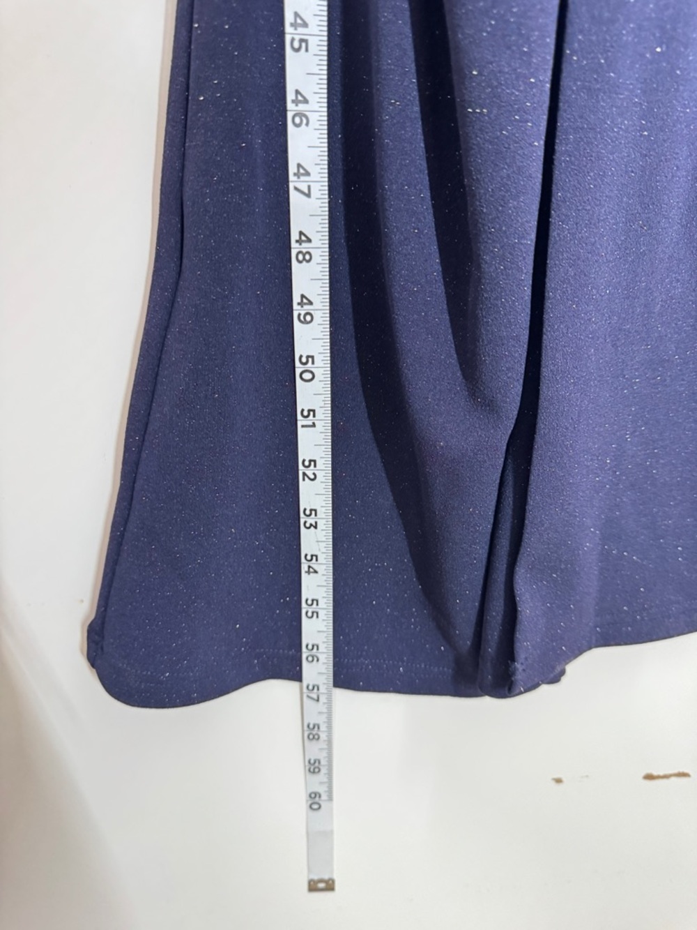 NWT Women's One Shoulder Ruched Maxi Dress Navy Blue Glitter Formal Gown Sz L - Picture 5 of 7
